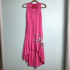 Johnny Was Pink Maxi Hi-Low Dress Small